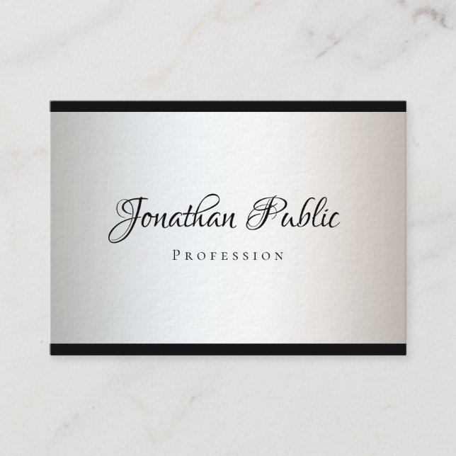 Custom Modern Handwriting Minimalist Template Business Card (Front)