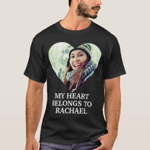 Custom modern heart photo My heart belongs to T-Shirt