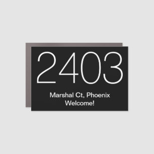 Custom Modern House Number Magnet Template