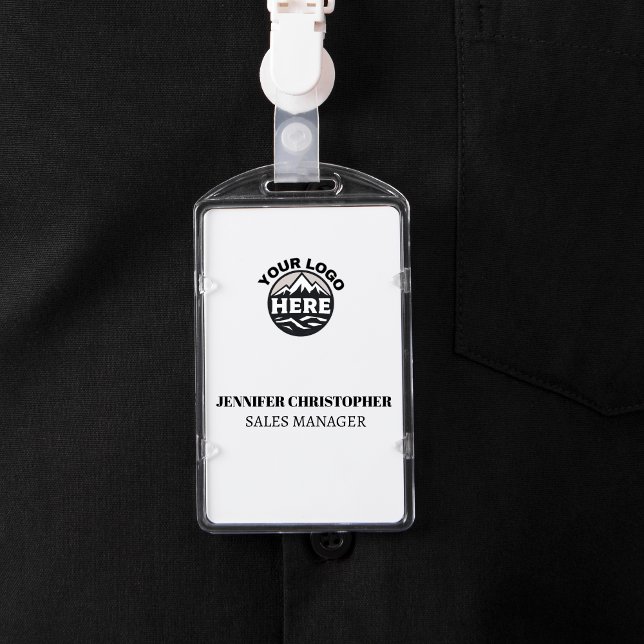 Custom Modern Id Minimalist Employee Business logo ID Badge (Creator Uploaded)