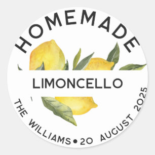 Custom Modern Italian Homemade Limoncello Labels
