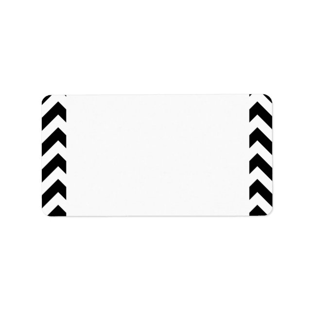 Custom Modern Large Black and White Chevrons Label (Front)