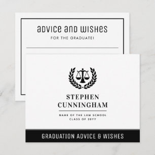 Custom Modern Law School Graduation Advice Wishes Card
