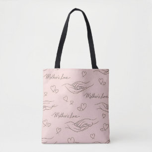 Custom Modern Line Art Mother's Day Tote Bag