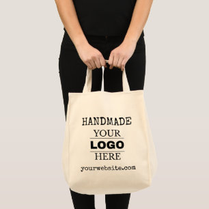 custom modern logo business branded tote bag
