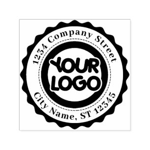 Custom Modern Logo Company Return Address Self-inking Stamp