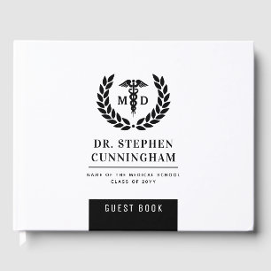 Custom Modern MD Med School Graduation Party Guest Book