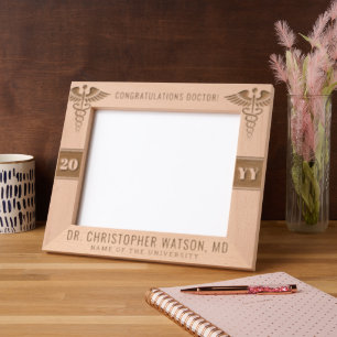 Custom Modern Medical School Doctor Graduation Etched Frames