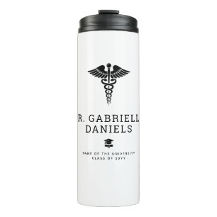 Custom Modern Medical School Doctor Graduation Thermal Tumbler