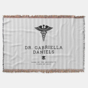 Custom Modern Medical School Doctor Graduation Throw Blanket