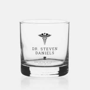 Custom Modern Medical School Doctor Graduation Whiskey Glass