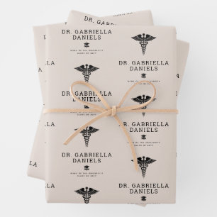 Custom Modern Medical School Doctor Graduation Wrapping Paper Sheet