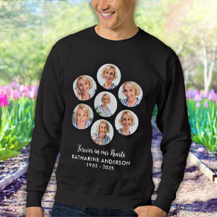 Custom Modern Memorial 7 Photo Collage Funeral Sweatshirt