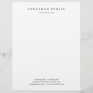 Custom Modern Minimal Template Elegant Black White Custom Letterhead