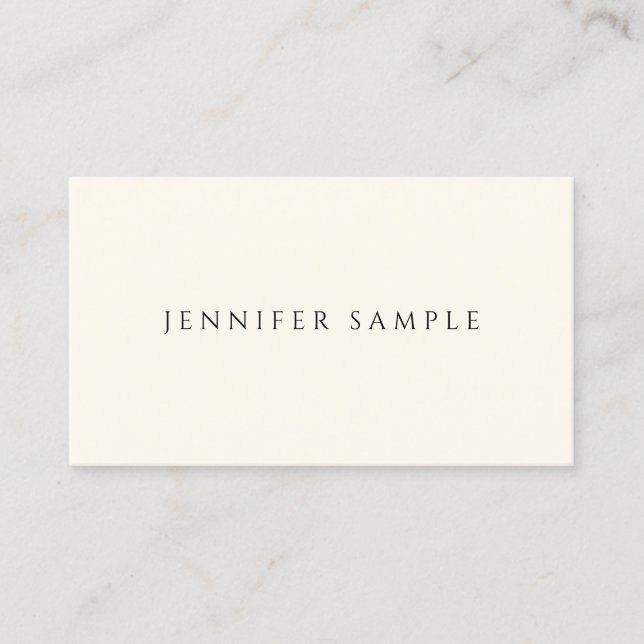 Custom Modern Minimal Template Elegant Cream Colou Business Card (Front)