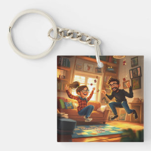 Custom Modern Minimalist Best Friends BFF Photo Key Ring