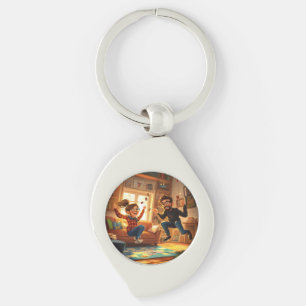 Custom Modern Minimalist Best Friends BFF Photo Key Ring