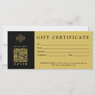 Custom Modern Minimalist Business Gift Certificate