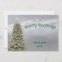 Custom Modern Minimalist Christmas Holiday Card 