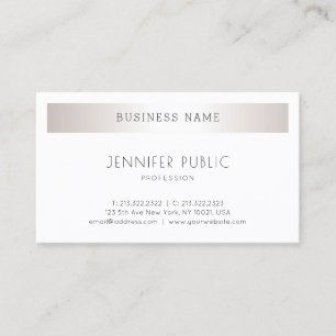 Custom Modern Minimalist Design Silver Template Business Card