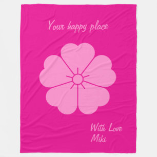 Custom Modern Minimalist Geometric Simple Flower  Fleece Blanket