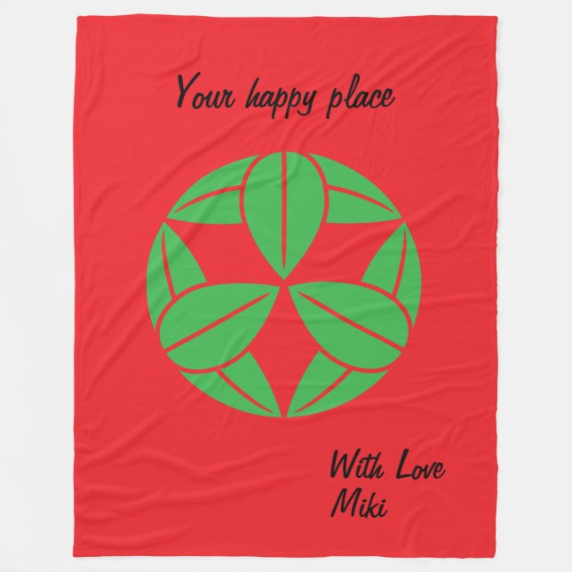 Custom Modern Minimalist Geometric Simple Japanese Fleece Blanket (Front)