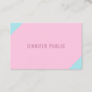 Custom Modern Minimalist Pink And Blue Template Business Card