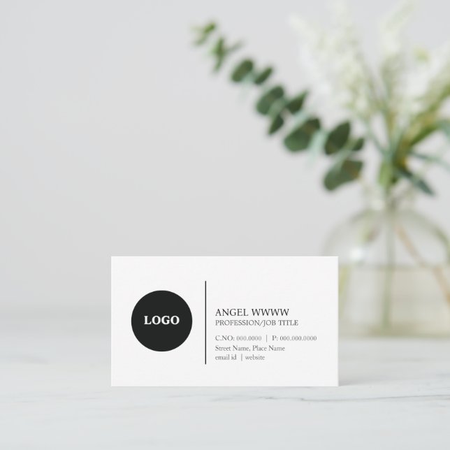 Custom Modern Minimalist Professional Plain  Business Card (Standing Front)