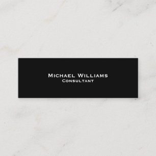 Custom Modern Minimalist Professional Simple Black Mini Business Card