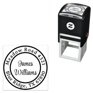  Custom Modern minimalist Round Return Address Self-inking Stamp