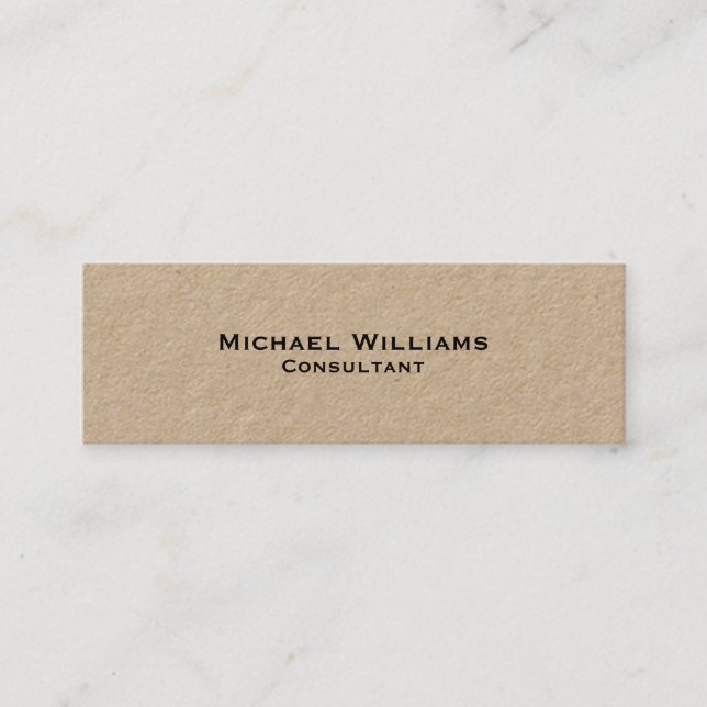 Custom Modern Minimalist Simple Professional Kraft Mini Business Card (Front)