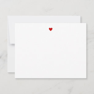 Custom Modern Minimalist Simple Red Heart Card