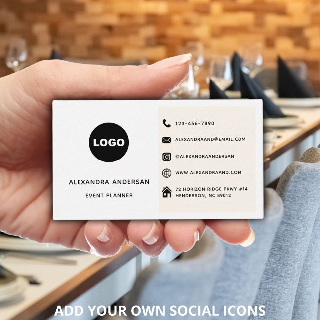 Custom Modern Minimalist Social Media Website Logo Business Card (Custom Modern Minimalist Social Media Website Logo Business Card - Wedding Party Scenario)