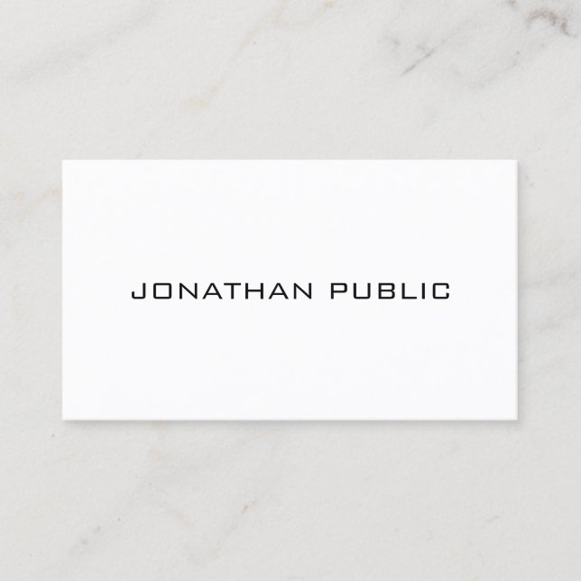 Custom Modern Minimalist Template Personalised Business Card (Front)