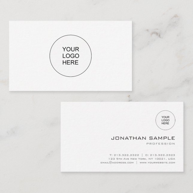 Custom Modern Minimalist Template Professional Business Card (Front/Back)