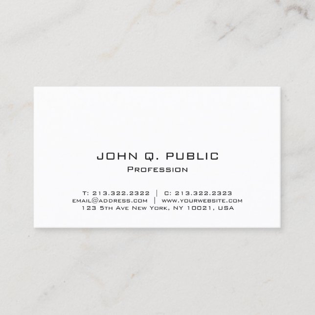 Custom Modern Minimalist Template Upload Your Logo Business Card (Front)