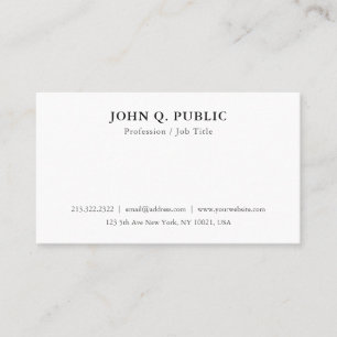 Custom Modern Minimalistic Simple Template Elegant Business Card