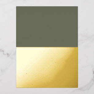 Custom Modern Moss & Gold Foil Invitation Postcard