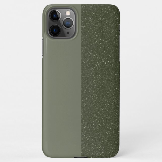 Custom Modern Moss Green Texture Split iPhone Case (Back)