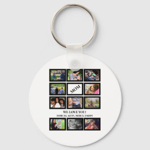 Custom Modern Mum Mothers Day 11 Photo Collage Key Ring