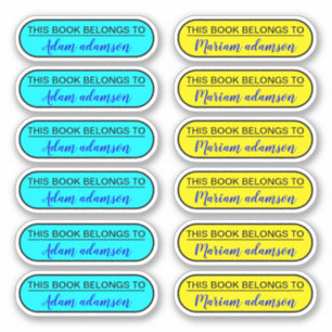 Custom Modern Name Stickers (This Book Belongs To)