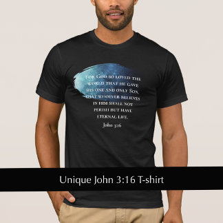 Custom Modern Nebula John 3:16 Bible Scripture T-Shirt