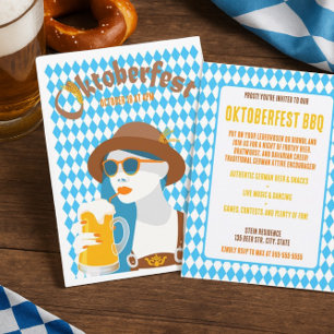 Custom Modern Oktoberfest BBQ Invitation 