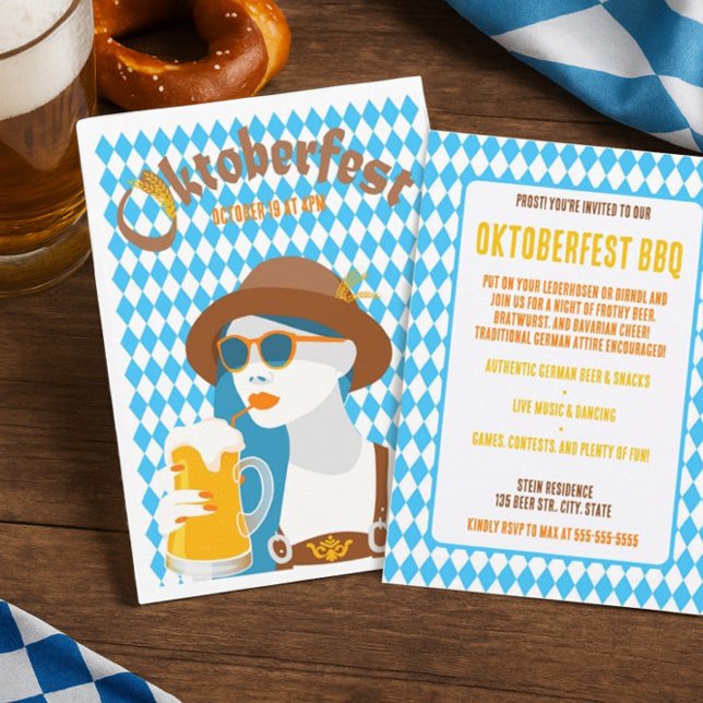 Custom Modern Oktoberfest BBQ Invitation  (Creator Uploaded)
