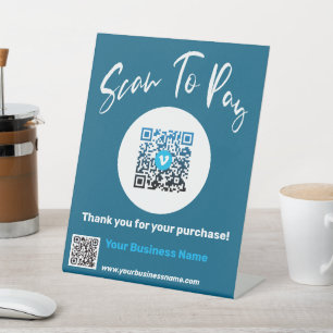 Custom Modern Pay Here Business Pedestal Sign