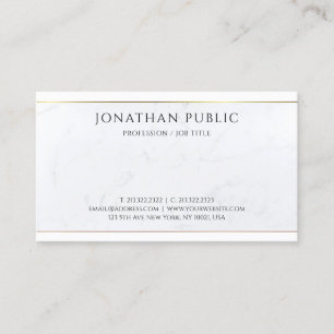 Custom Modern Personalised Elegant Gold Marble Business Card