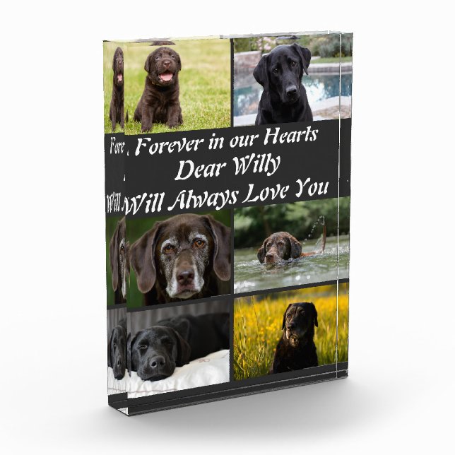 Custom modern Pet Memorial 6 Photo Collage   Block (Left)