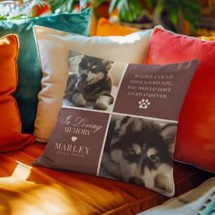 Custom Modern Pet Memorial Photo Cushion