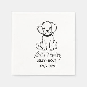 Custom Modern Photo Elegant Dog Wedding Napkins