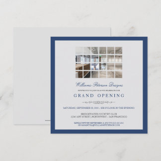 Custom Modern Photo Grand Opening Invitation: blue Invitation